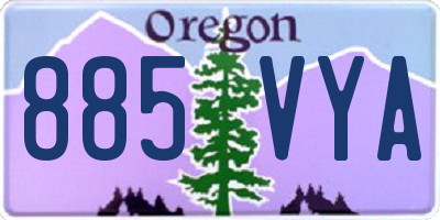 OR license plate 885VYA