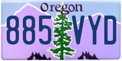 OR license plate 885VYD