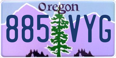 OR license plate 885VYG