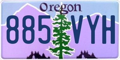 OR license plate 885VYH