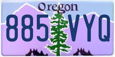 OR license plate 885VYQ