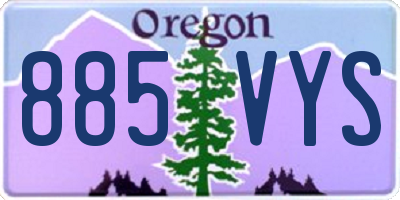 OR license plate 885VYS