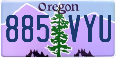 OR license plate 885VYU