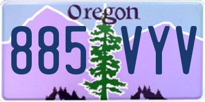 OR license plate 885VYV