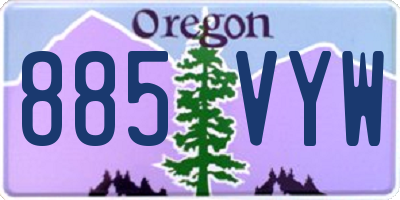 OR license plate 885VYW