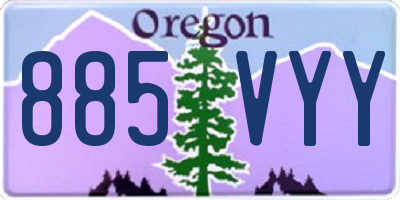 OR license plate 885VYY