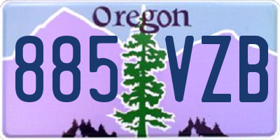 OR license plate 885VZB