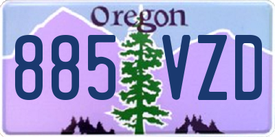 OR license plate 885VZD
