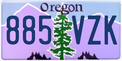 OR license plate 885VZK