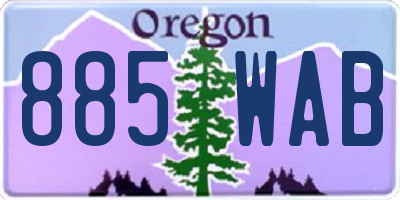 OR license plate 885WAB