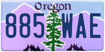 OR license plate 885WAE