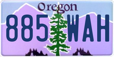 OR license plate 885WAH