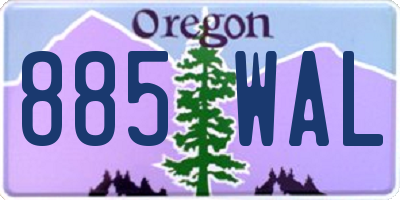 OR license plate 885WAL