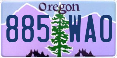 OR license plate 885WAO