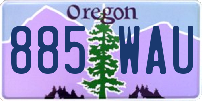 OR license plate 885WAU