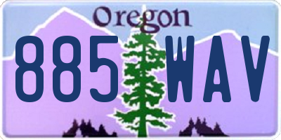OR license plate 885WAV