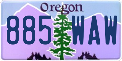 OR license plate 885WAW