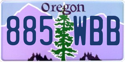 OR license plate 885WBB