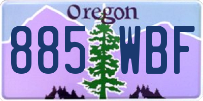 OR license plate 885WBF