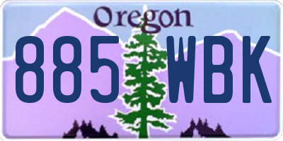 OR license plate 885WBK