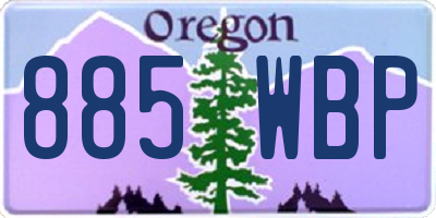 OR license plate 885WBP