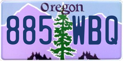 OR license plate 885WBQ