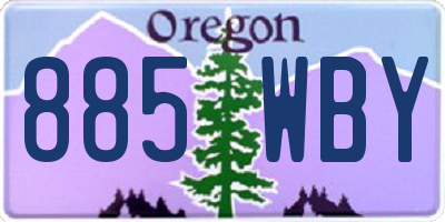 OR license plate 885WBY