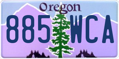 OR license plate 885WCA