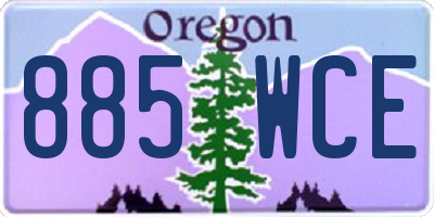 OR license plate 885WCE