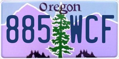 OR license plate 885WCF