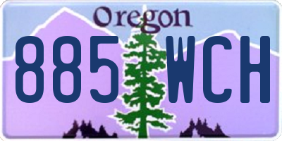 OR license plate 885WCH