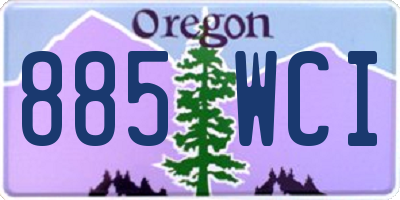 OR license plate 885WCI