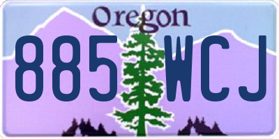 OR license plate 885WCJ