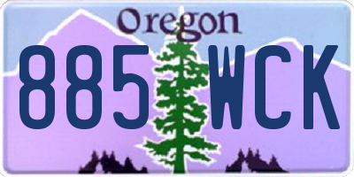 OR license plate 885WCK