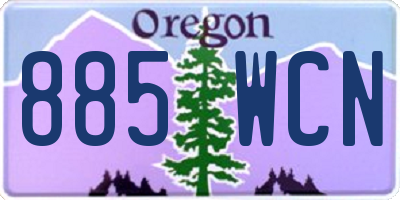 OR license plate 885WCN