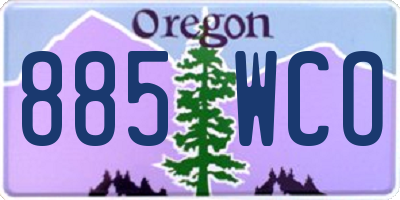OR license plate 885WCO