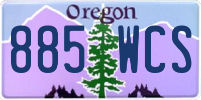 OR license plate 885WCS