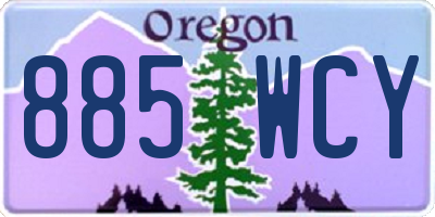OR license plate 885WCY