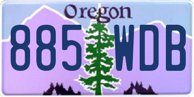 OR license plate 885WDB