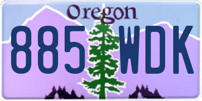 OR license plate 885WDK