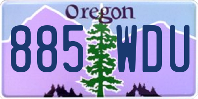 OR license plate 885WDU