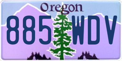 OR license plate 885WDV