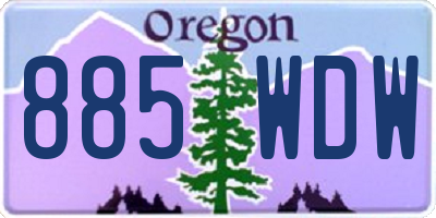 OR license plate 885WDW