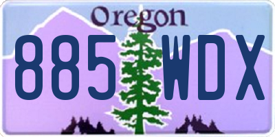 OR license plate 885WDX