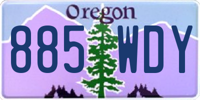 OR license plate 885WDY