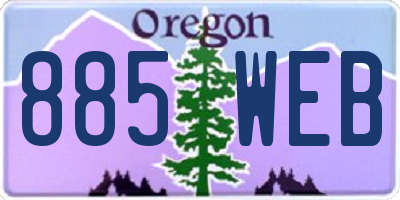 OR license plate 885WEB
