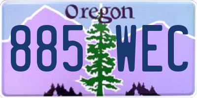 OR license plate 885WEC