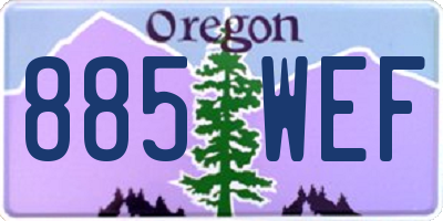 OR license plate 885WEF