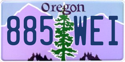 OR license plate 885WEI