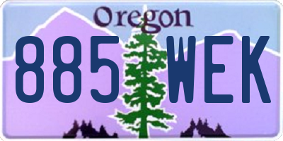OR license plate 885WEK